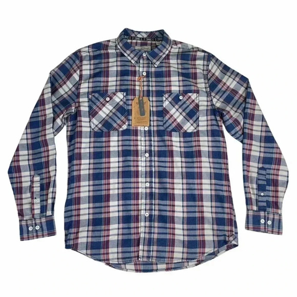 Weatherproof Vintage Burnout Patriot Men’s Flannel - Picture 1 of 10